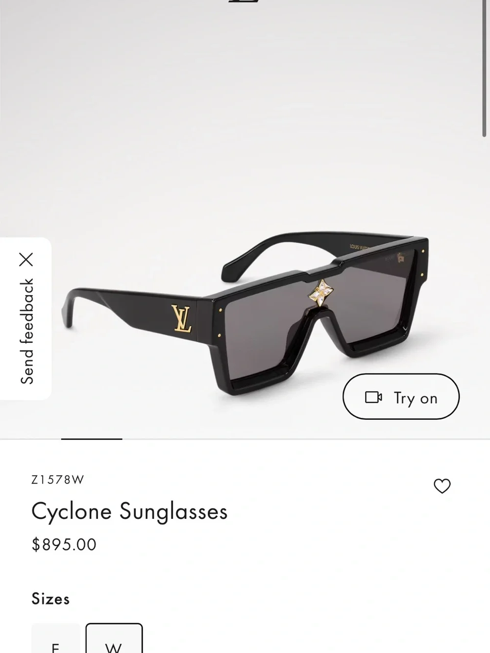 Louis Vuitton Black Cyclone Sunglasses